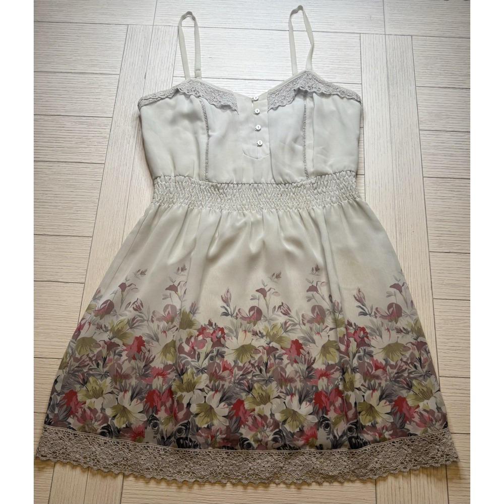 Kimchi Blue Urban Outfitters Grey Mini Slip Dress Floral Strappy Crochet Lace S‎
